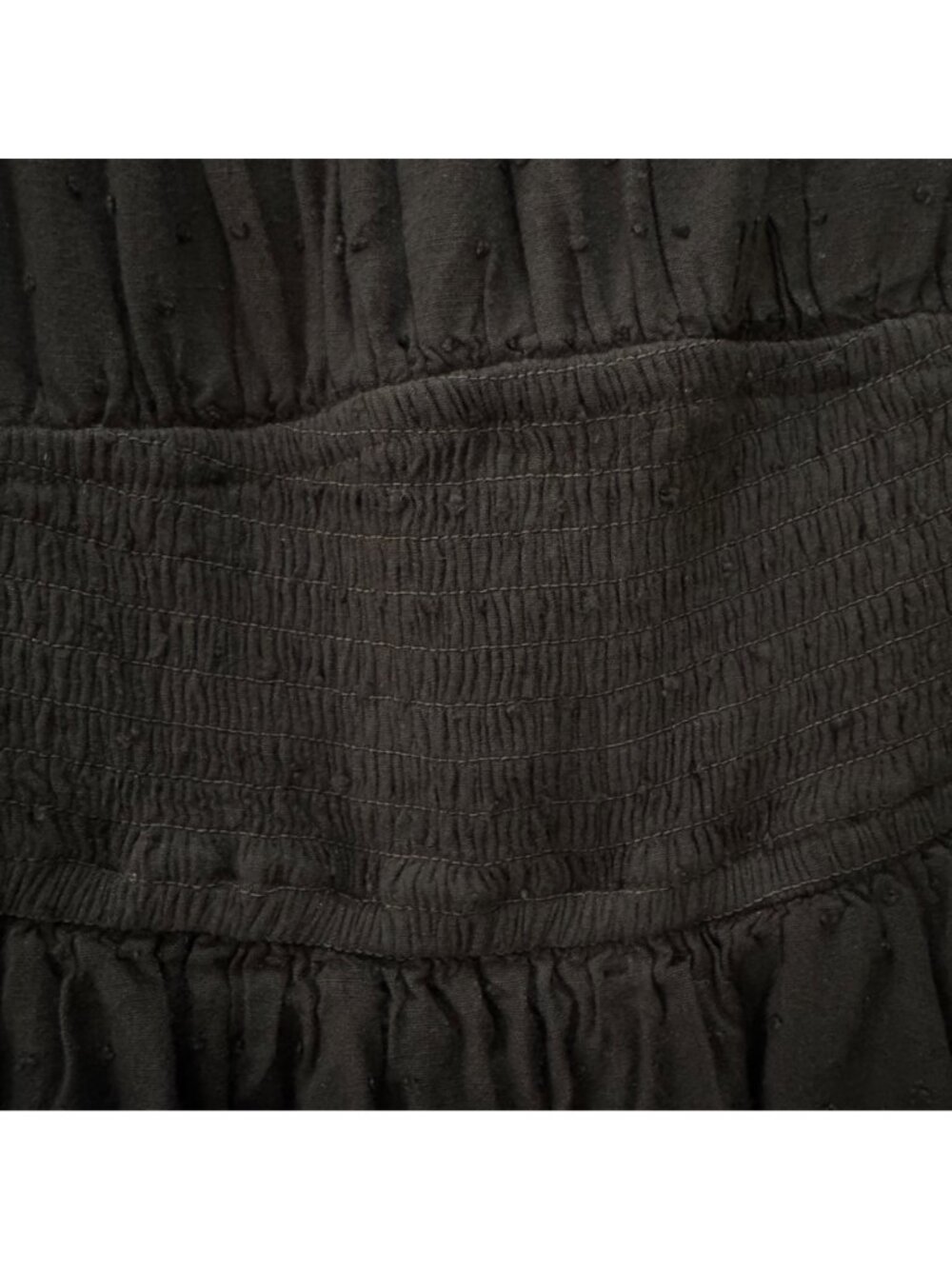 Hollister Women's Smocked Romper Size L Black Peasant Waist Puff Sleeve Lined - Picture 4 of 14